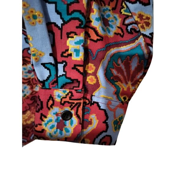 3504A) Frontier Series Multicolor Southwest Tribal Shacket Top Large - Picture 4 of 7